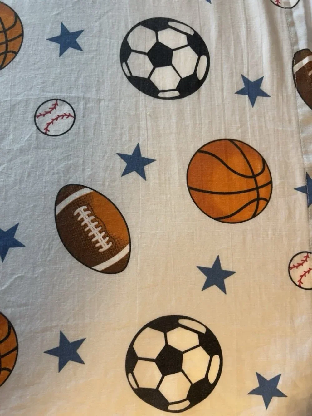 FULL Flat Sheet SPORTS 55% Cotton Soccer  Football Basketball Baseball Stars